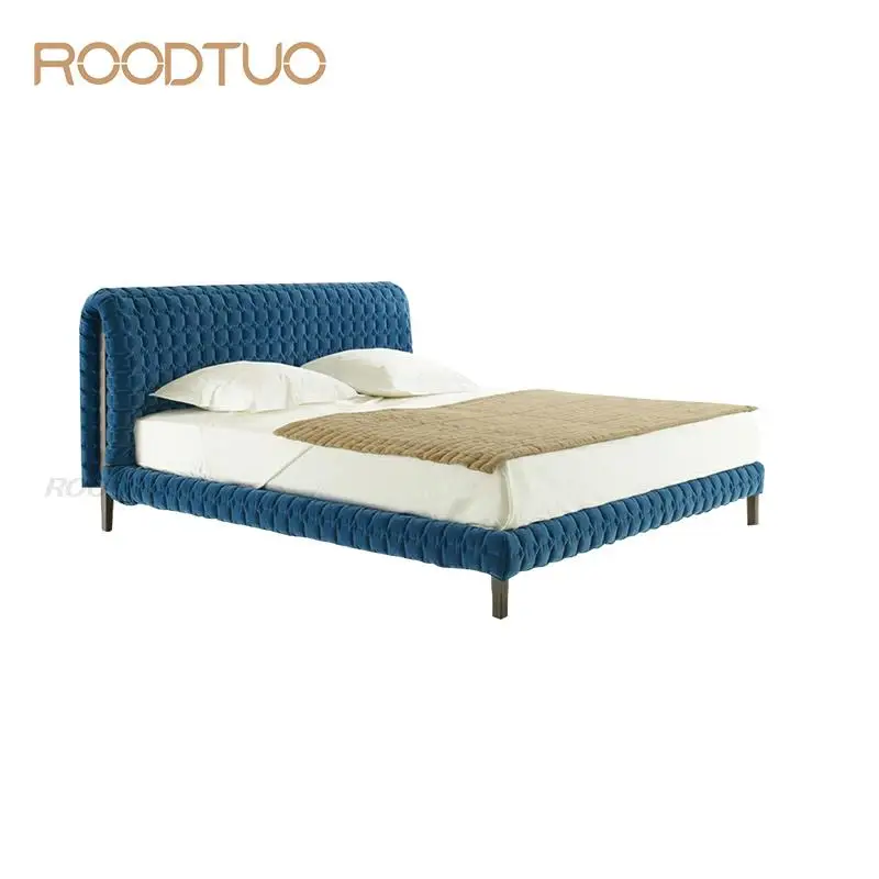 Висока И къса Двойно легло, Комбинация от простота, Висококачествено кадифе плат, Мебели за спалня, Легло King / Queen Size С матрак . ' - ' . 0