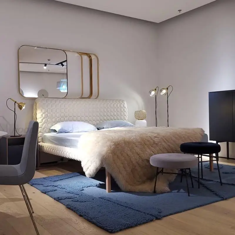 Висока И къса Двойно легло, Комбинация от простота, Висококачествено кадифе плат, Мебели за спалня, Легло King / Queen Size С матрак . ' - ' . 2
