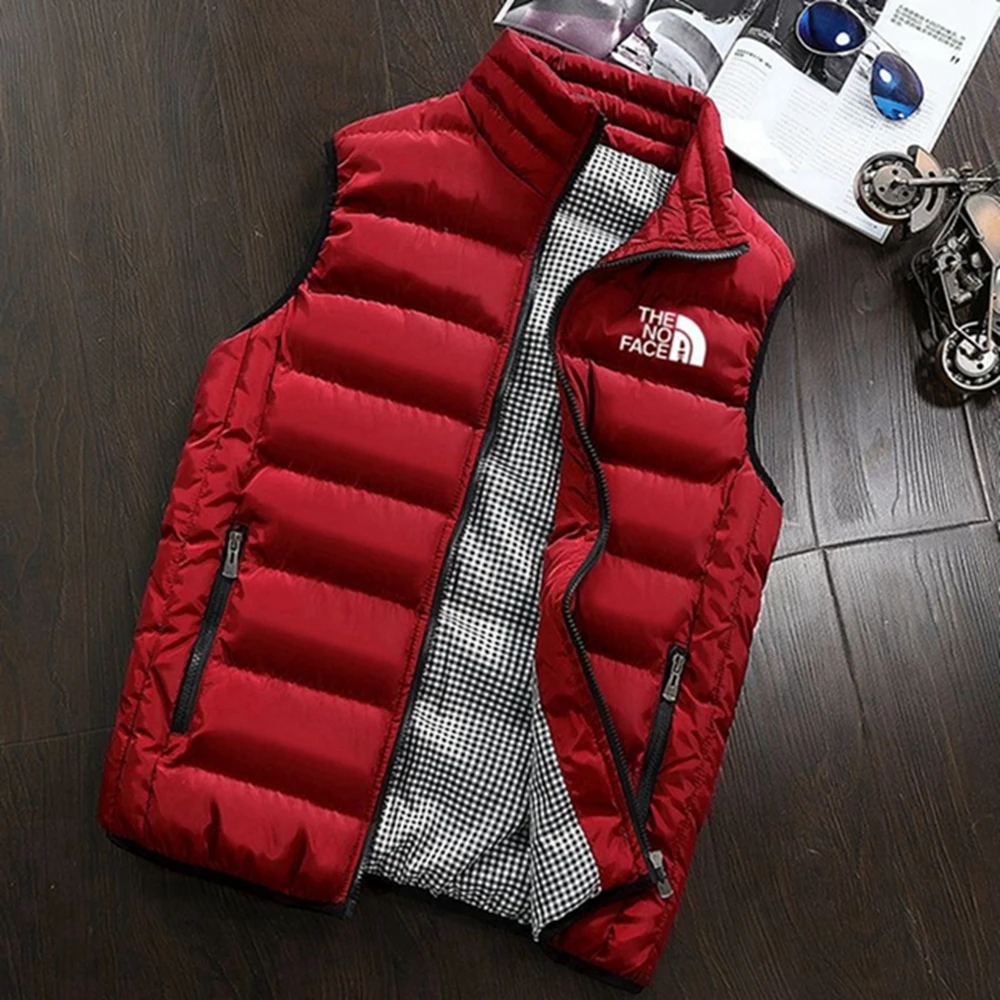 Висококачествено модерно яке-жилетка, мъжки есенно-зимни ежедневни удобни однотонная яке от утолщенного памук без ръкави . ' - ' . 3