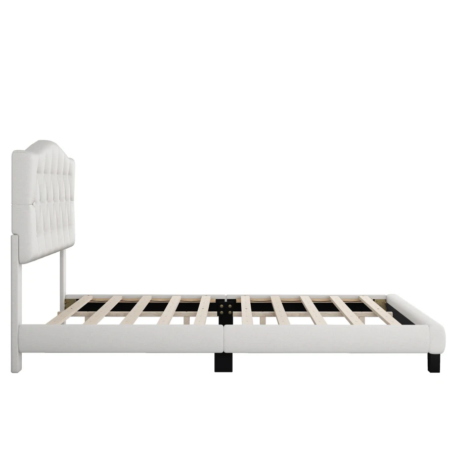 Живеейки легло-платформа с извито под формата на седлото, таблата и детайли с ромбовидным модел, King size . ' - ' . 3
