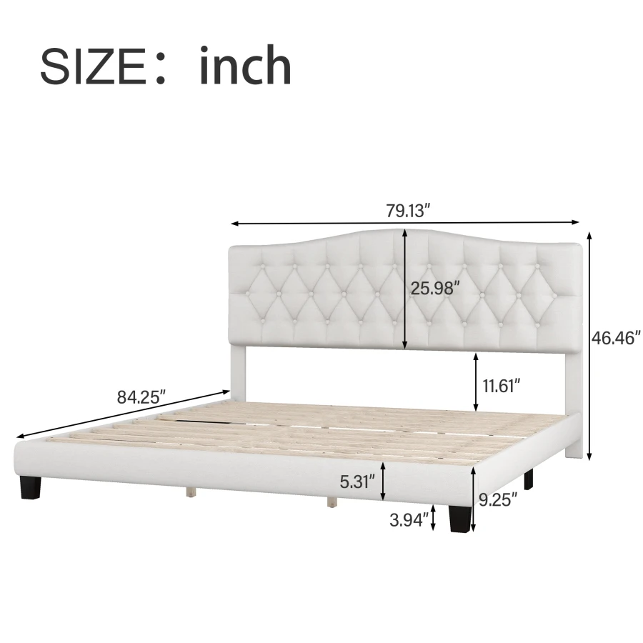 Живеейки легло-платформа с извито под формата на седлото, таблата и детайли с ромбовидным модел, King size . ' - ' . 5