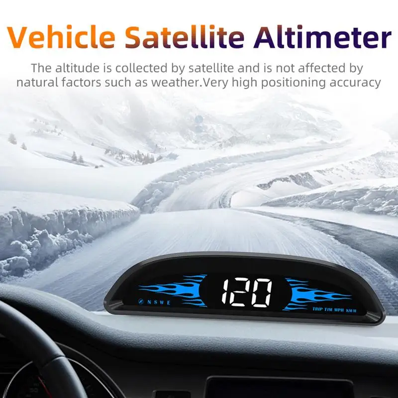 Авто HUD Скоростомер Универсален GPS за измерване на Скоростта на HUD Цифрови Датчици С Адаптивни светлинен Сензор на Екрана с висока разделителна способност за Превишаване на скоростта . ' - ' . 3