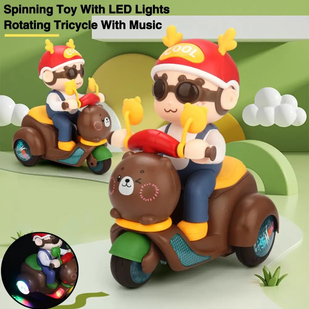 Електрически трайк с функция за въртене на Вълнуваща детска играчка Електрическа триколка Уникален дизайн Led светлини Музикален подарък за деца с широка гама от развлечения . ' - ' . 2