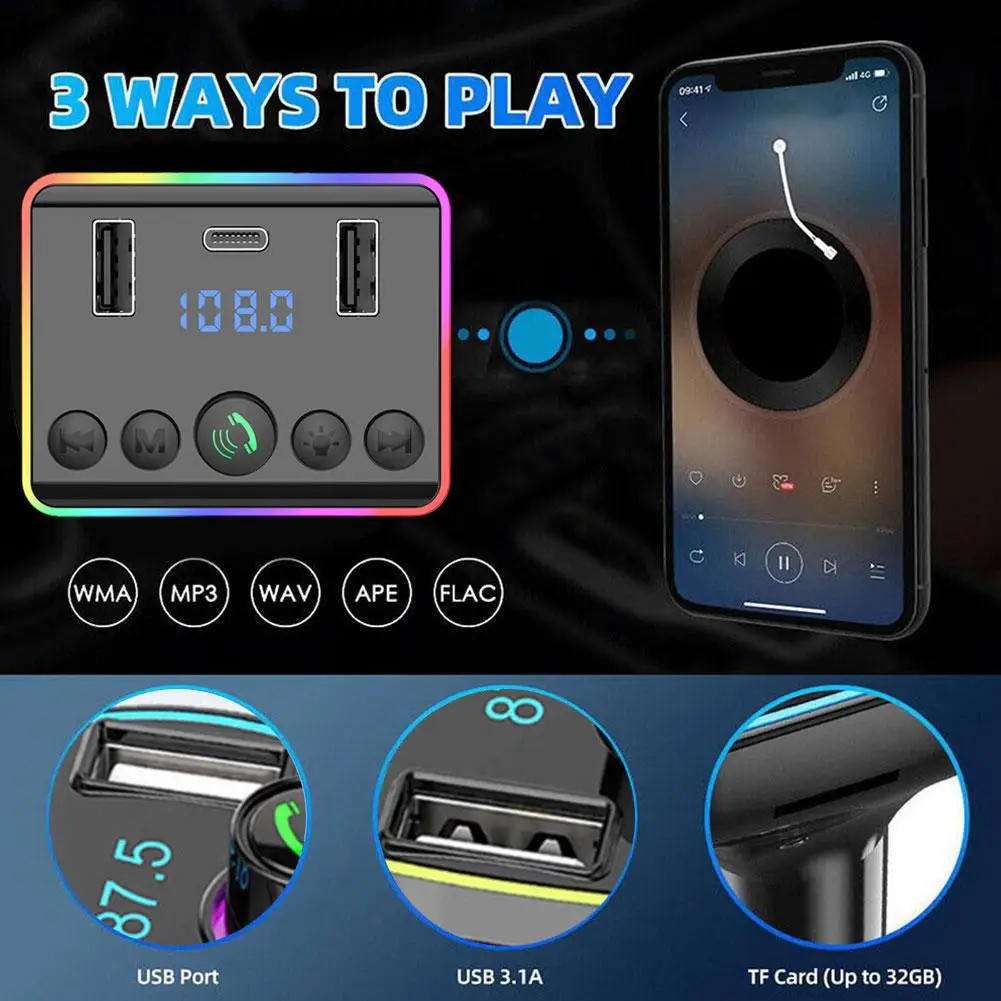 Автомобилен Bluetooth, MP3 плейър и FM предавател 3.1 A Бързо Зареждане на Музикален MP3-стереоплеер Потискане на CVC повиквания HD Автомобилен шум I2J2 . ' - ' . 4