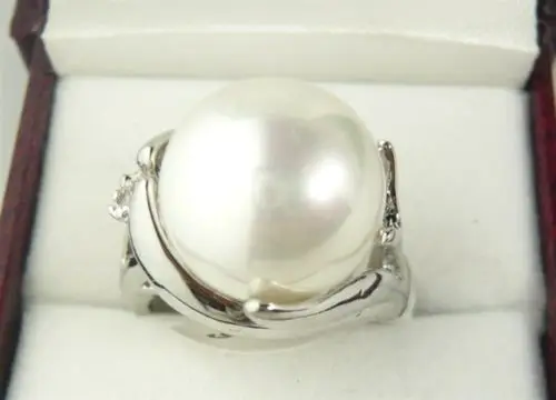 Очарователно пръстен 14 мм с бели перли във формата на миди 18 КГР (#6,7,8,9) . ' - ' . 1