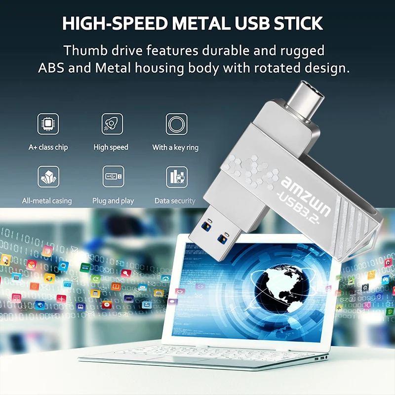 USB3.2 Високоскоростни USB Type-C OTG Shell Life водоустойчив 250-550 Mbps за таблети, лаптопи, мобилни телефони . ' - ' . 2