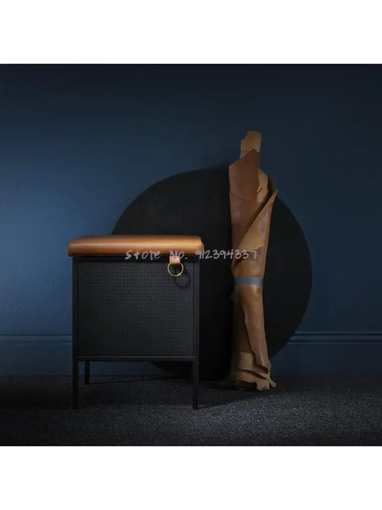 Съвременен стол за съхранение, в която можете да седнете, столче за переобувания, столче за съхранение, мрежест кутия, мултифункционален столче за легла, iron художествен вход . ' - ' . 3