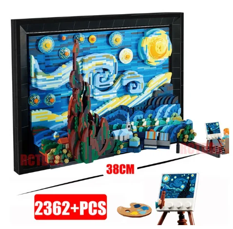 В наличност Съвместими 21333 Винсент Ван Гог Звездна Нощ градивните елементи на Художествена Живопис Тухли Идеи за Играчки Коледен Подарък . ' - ' . 1