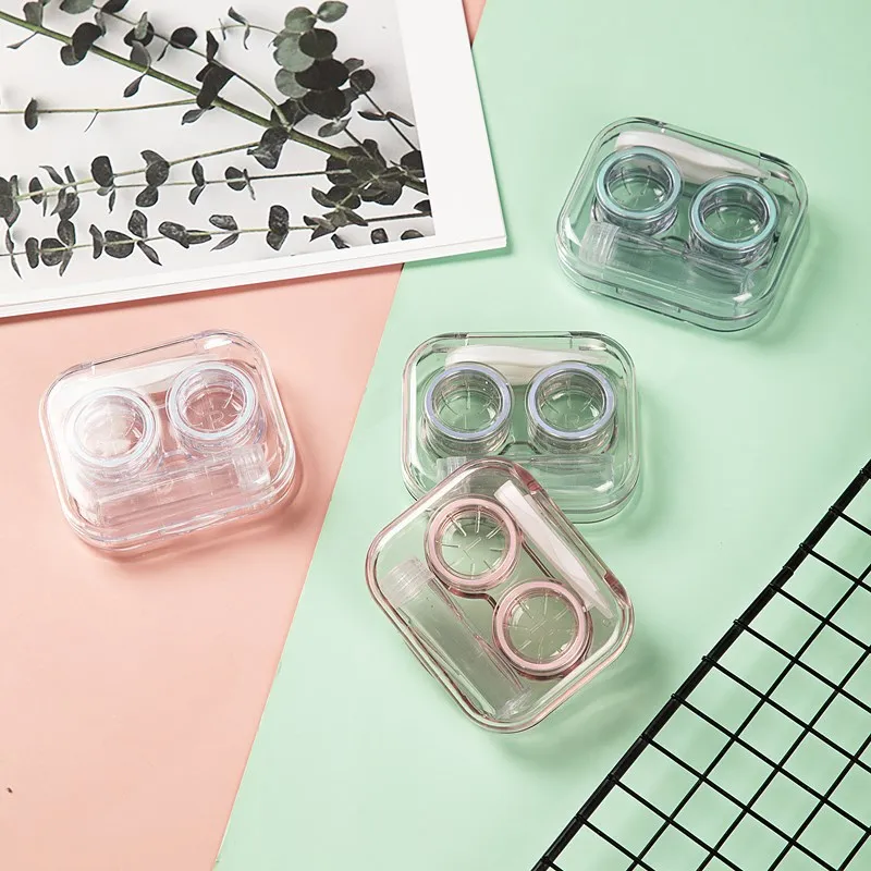 Нов прозрачен калъф за контактни лещи за жени, Преносим кутия за контактни лещи, контейнер за пътуване, за носене на контактни лещи . ' - ' . 2