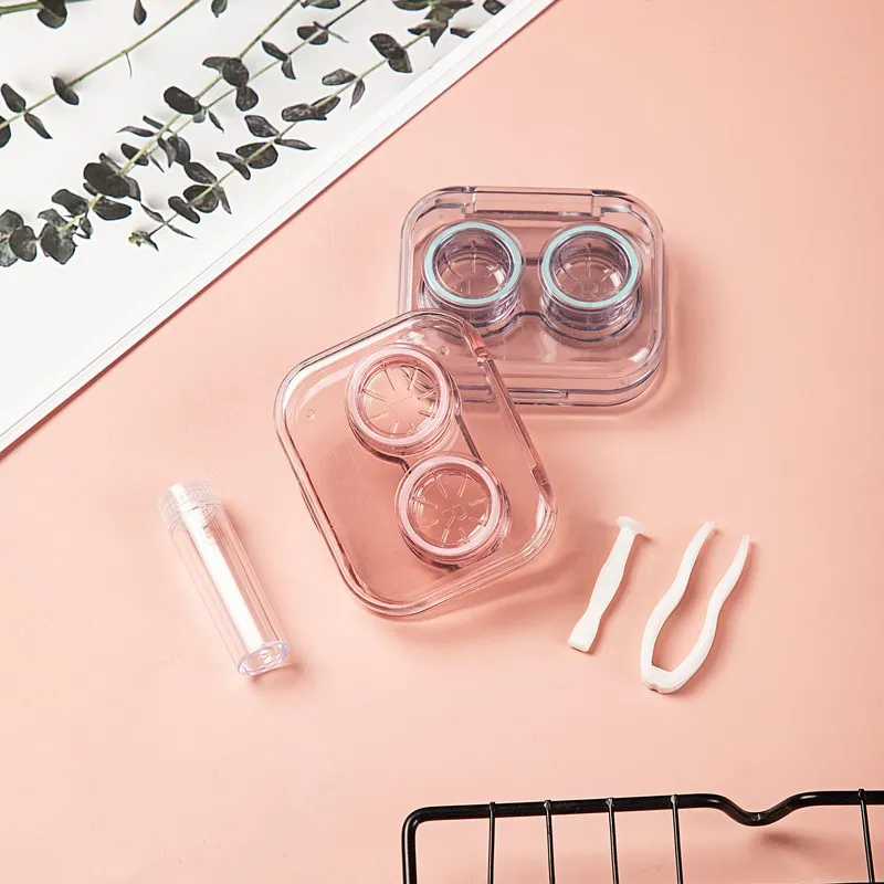 Нов прозрачен калъф за контактни лещи за жени, Преносим кутия за контактни лещи, контейнер за пътуване, за носене на контактни лещи . ' - ' . 4