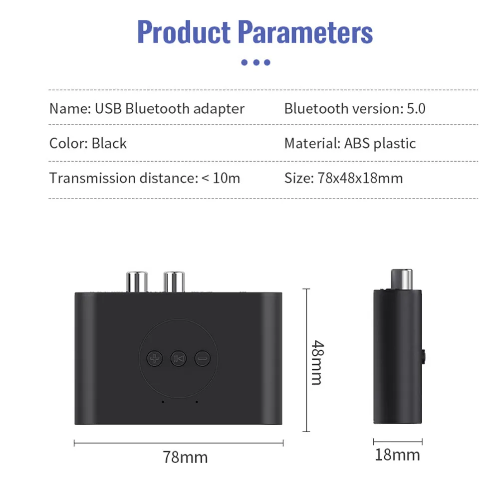 Аудиоприемник Bluetooth 5.0 3.5 мм Жак AUX U Диск NFC RCA Стерео Музикален Безжичен адаптер с микрофон за комплект за автомобил Bluetooth Говорител . ' - ' . 1