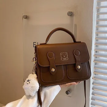 Гореща Разпродажба, Реколта чанти с принтом Мечка за жени, Модни Сладко чанта през рамо, Елегантна Японската Универсална чанта-Месинджър Academy