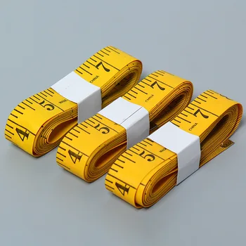 Здрава Мека 3-метрова 300-Сантиметър Шевна Портновская лента за измерване на тялото, Линийка за шивашки, PVC Пластмаса в Жълт Цвят с Високо качество