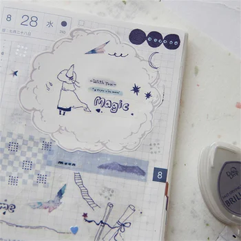 ЕНЬО Magical Girl Washi / PET лента за подарък карти за scrapbooking, планиране на материали, декоративни залепваща стикер на заден план