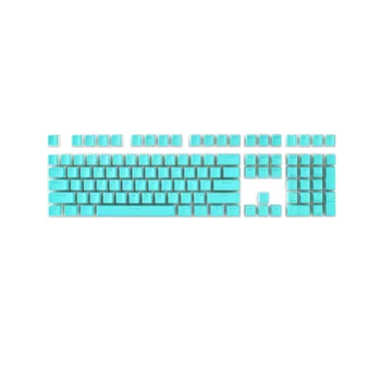 Клавиатура за пудинг, Шляпная кутия, Механична клавиатура, Млечно-прозрачна капачка за ключове, Pbt, Кремовое Желе (синьо небе)
