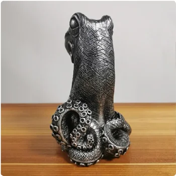 Саксия Уникална привлекателна ваза от смола под формата на октопод, семейна скулптура, декорация за градината, Аксесоари за дома