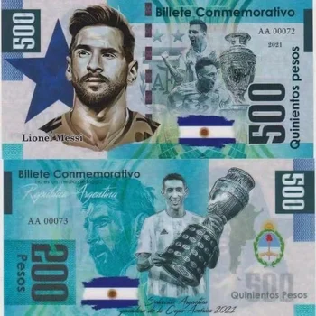 2021 Абсолютно нова оригинална айде пластмасовата банкнота от 500 песо от Аржентина за подбрани подаръци UNC