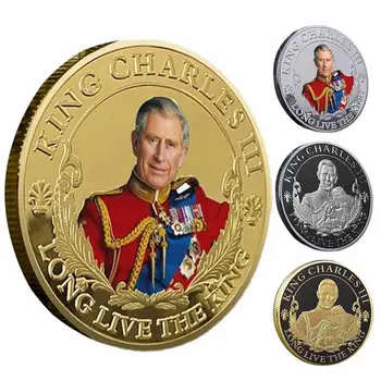 Метална Възпоменателна монета Крал на Великобритания Чарлз III, Монети, за да се обадя на Краля на Великобритания, Ключодържатели ключодържател, Сувенири, Подаръчни колекция
