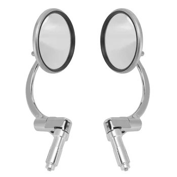 2 броя Универсални кръгли Хромирани Огледала за обратно виждане, странични огледала с перекладиной за мотоциклети, аксесоари за кафе-рейсеров