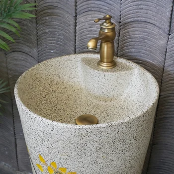 Керамични Вградена Мивка за домашна баня, на дебелото черво Тип Мивка, Външен Вид на двора