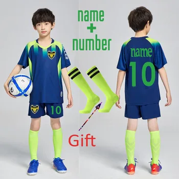 Детски футболни тениски, комплекти тениски за момчета и момичета, Спортни облекла, Младежка и детска футболна тренировочная униформи, спортни костюми с чорапи