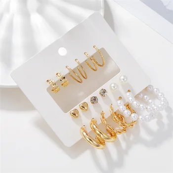 9 Двойки/Опаковане., Южна Корея, Модерни Нови леки Луксозни Прости класически обеци с перли, подарък за Рожден ден, Дамски бижута, обеци-карамфил