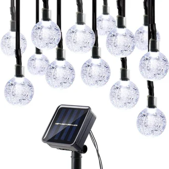 Слънчеви струнни инструменти осветителни тела, външни led кристални глобуси с 8 режима, Водоустойчив соларни лампи за двор за парти в градината