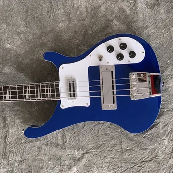 Китайската Фабрика OEM Rickenback 4003 Синя Електрическа бас-китара с двоен изход в наличност