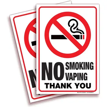 Електронни Цигари Знаци за непушачи 10*7 Инча, Предупредителни етикети, Водоустойчиви Стикери за съхранение на багаж, Библиотеки, Супермаркети