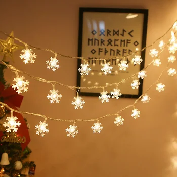 Led венец във формата на снежинки, Страхотна венец, Коледни светлини за дома, Сватбена декорация, Коледна декорация за украса на парти Навидад Home