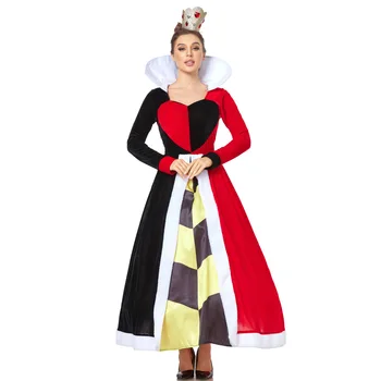 Хелоуин Cosplay Кралицата на покера Червено сърце Кралицата на Карнавалните костюми за възрастни