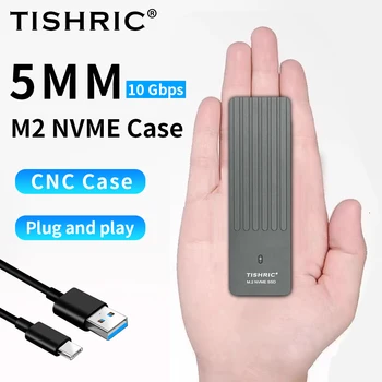 TISHRI SSD Case M. 2 на Външния корпус на NVME 10 Gbit/s 5 TB USB3.1 Type C Ултра-SSD-адаптер за NVME SSD Disk Box Поддържа клавиша M