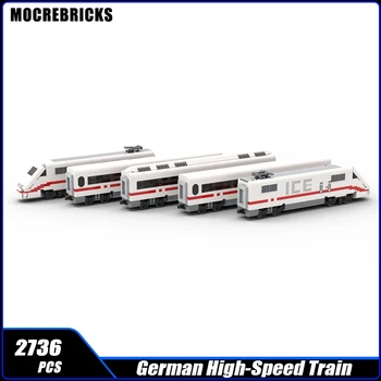Колекция от модели на градската жп-гарата ICE 1 високоскоростни Влакове градивните елементи на Превозното средство Товарен Модел железопътна Тухлени релси Железопътни комплекти Детски играчки