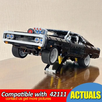 1100 бр., техническа модел на състезателна кола Dodge Charger, строителни блокове 42111, Тухли, играчки на филма 