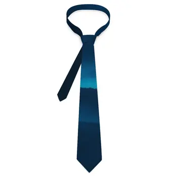Вратовръзка с принтом планини, синята четвърт на Луната, ретро ежедневни вратовръзки за мъжете, бизнес вратовръзка-скоба, аксесоари за равенство на поръчка