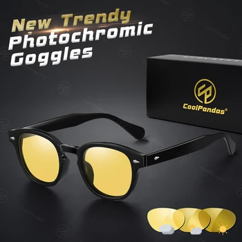 CoolPandas Фотохромичните И Поляризирани Слънчеви очила Унисекс Реколта UV400 Нюанси Хамелеон Очила За Мъже Жени Къмпинг На Открито