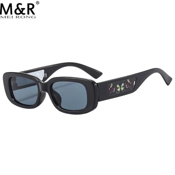 2023 Нови Дамски Квадратни слънчеви очила Simplicity С широки рамки в стил мозайка в рамките на Ретро Мода декоративни очила