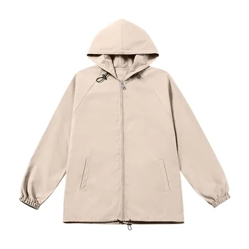 Есен нова яке с качулка и голям ръкав, свободна однотонная яке-жилетка с цип, палта, зимни якета за мъже яке