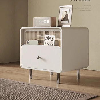 Модерна бяло шкафче с чекмеджета, Евтини дървени дръжки, тоалетка, нощно шкафче за съхранение, Bluetooth, mobile масичка, мебел за спални