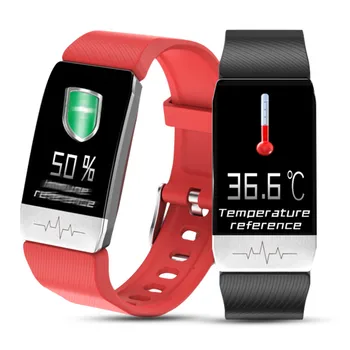 Умен гривна T1 за измерване на температурата на тялото IP67, Водоустойчива Спортна Bluetooth, сърдечната Честота, модни умни часовници за Android и IOS