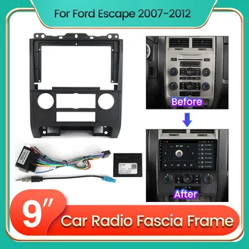9-инчов Авто Радио Рамка кабел canbus Комплект За Ford Escape въз основа на 2007-2012 Авто Стерео Таблото за Монтиране На Устройство за Покритие на Челната Рамка