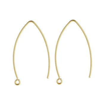 4 Двойки от 14К златно V-образни ушни кабели, кукички за обеци за бижута 0,76 mm