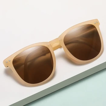 Нови поляризация Сгъваеми велосипедни очила, мъжки слънчеви очила в ретро-квадратна рамка, дамски модни декоративни слънчеви очила