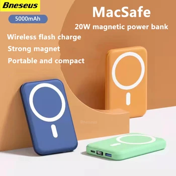 MacSafe-магнитен блок за захранване, безжично зарядно устройство допълнителна батерия с капацитет 5000 mah, подходяща за iPhone, 12, 13, 14
